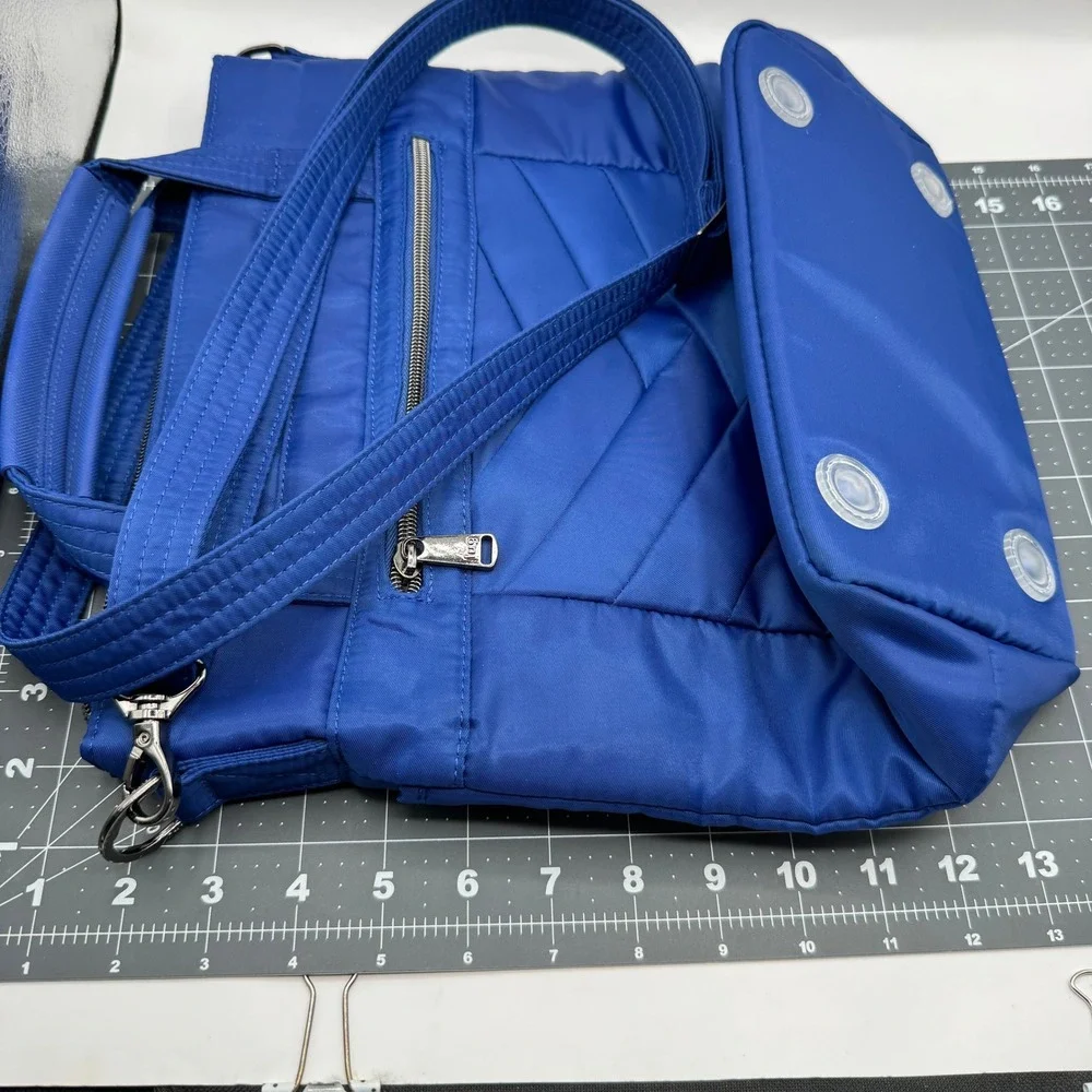 Lug Courier Crossbody Bag Women Medium Cobalt Blue Quilted RFID Travel Tote